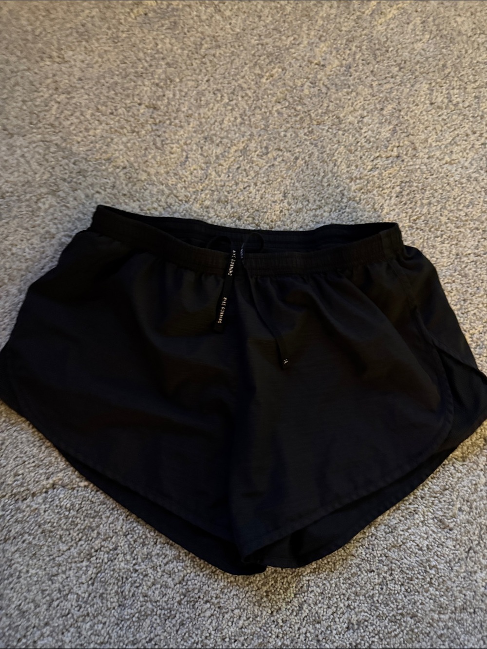 Women's Black Athletic Shorts with Drawstring Waist